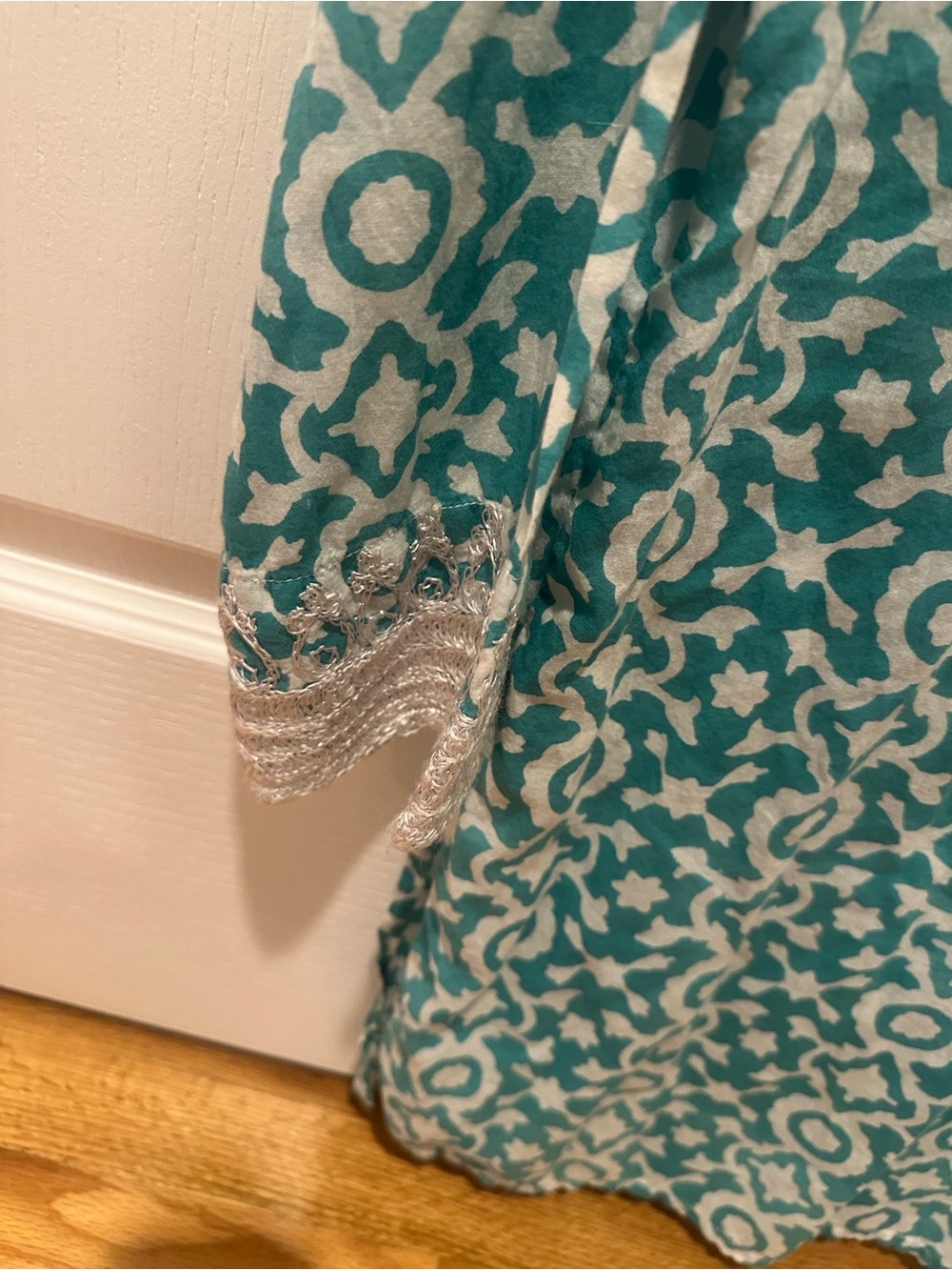 Roberta Roller Rabbit Turquoise & White Patterned Tunic - Picture 6 of 8